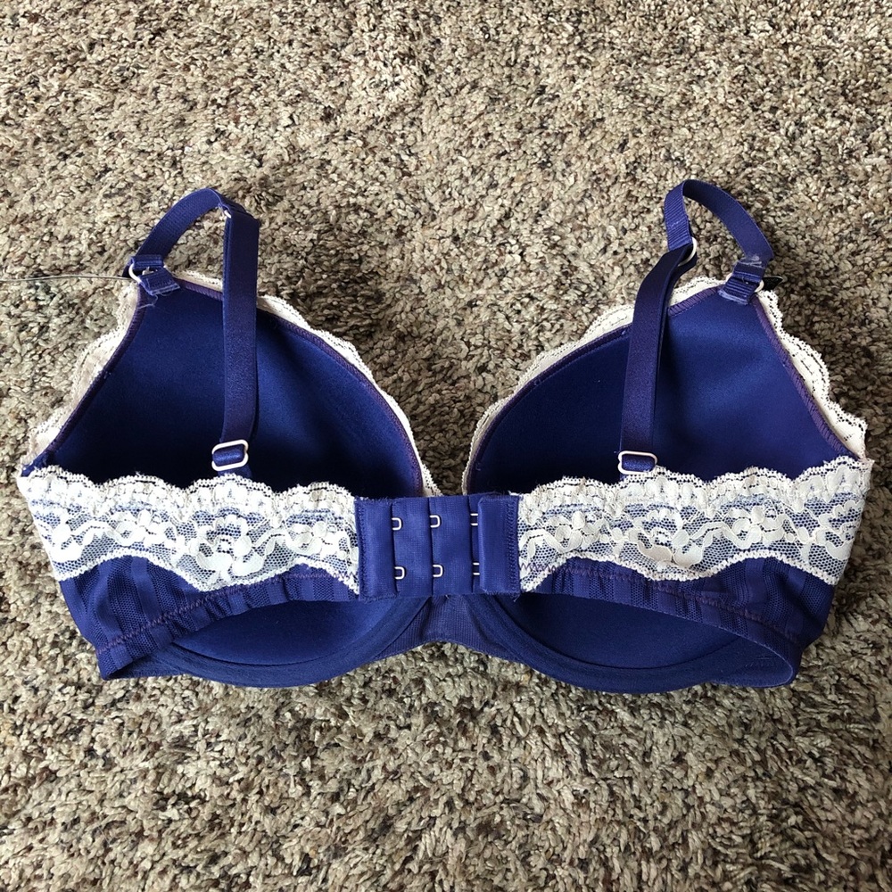 NEW Heidi Klum Lace Trim Blue/Purple Bra - Picture 3 of 3